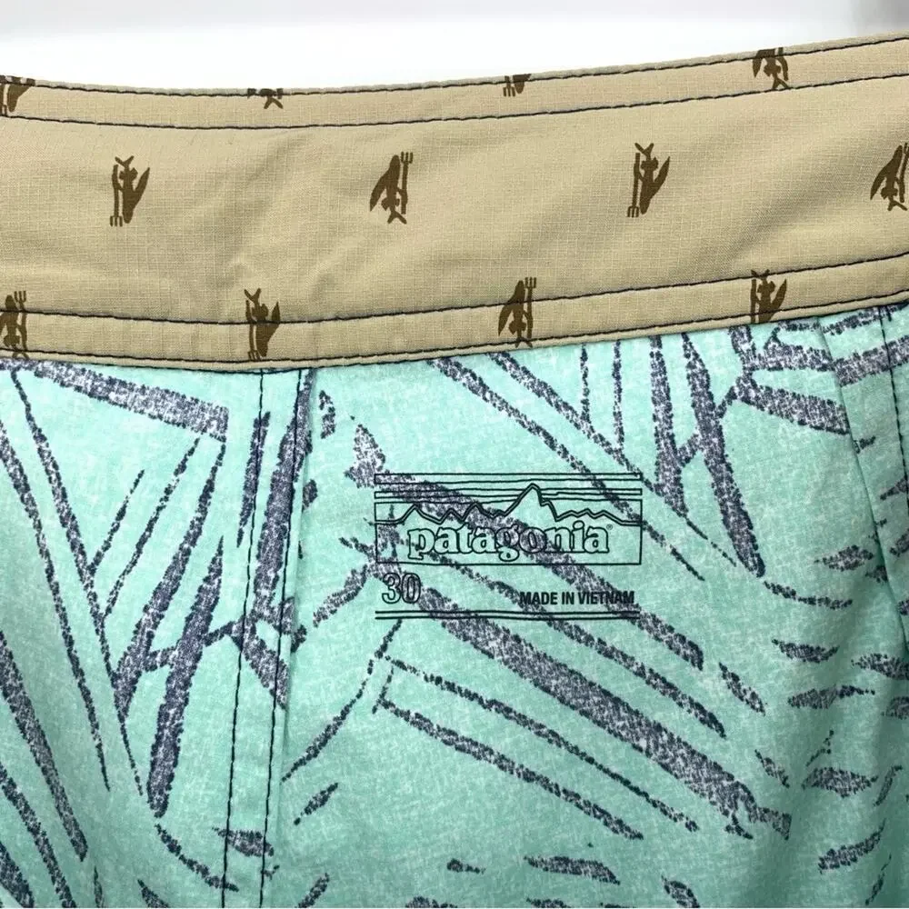 PATAGONIA Stretch Wavefarer Boardshorts Rain Fern Speckle Vjosa Green 30
